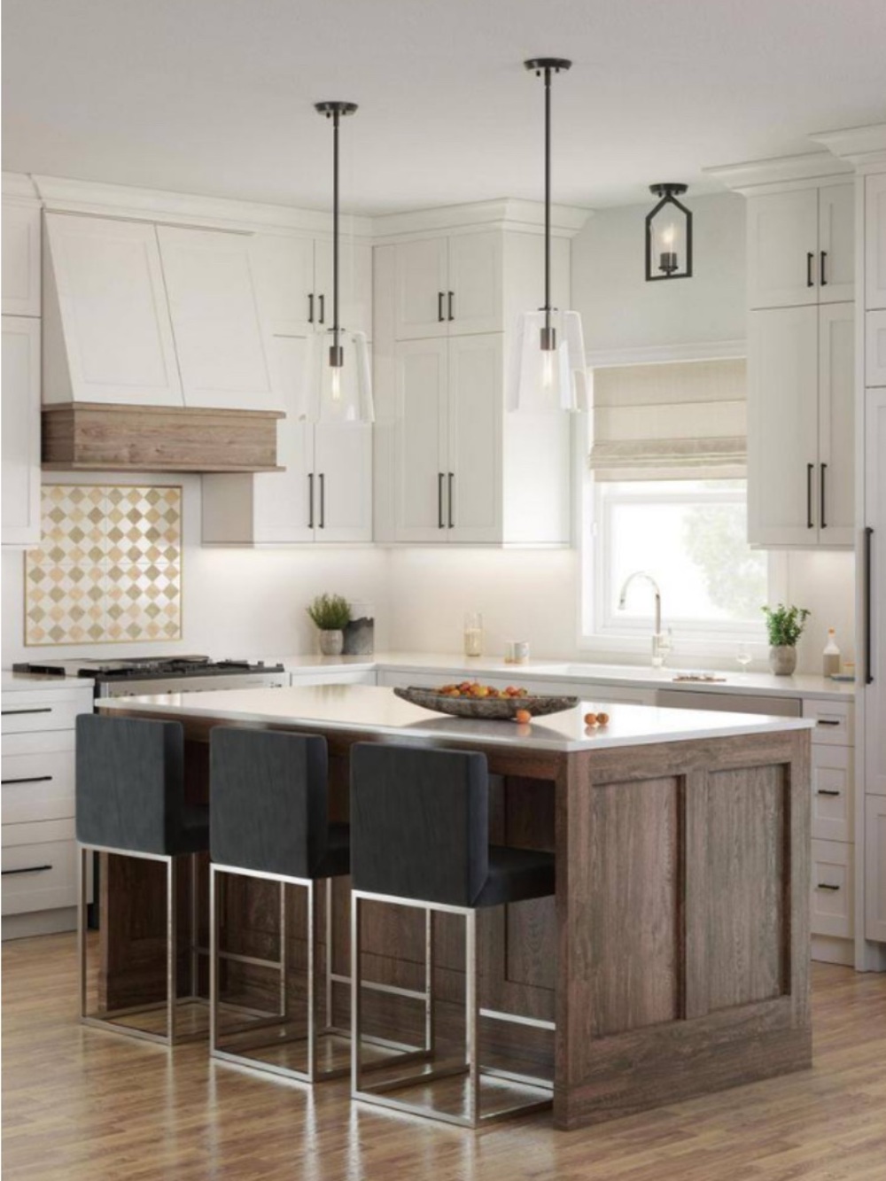 1-Light Pendant Black/Clear Hardwired 9in P500241-031